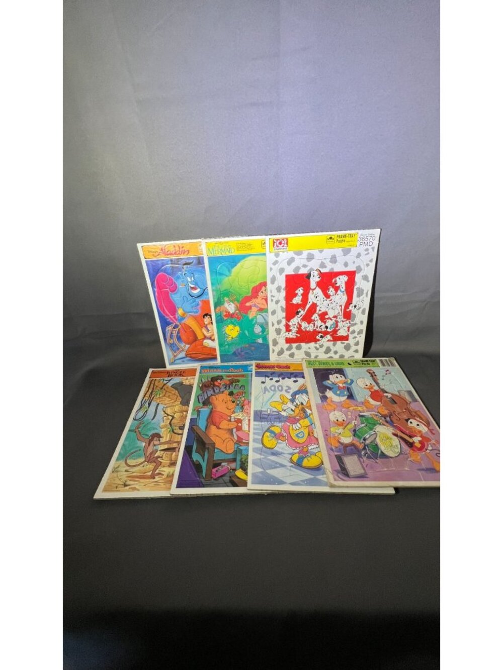 Disney Golden Frame-Tray Puzzle Bundle Aladdin Ariel 101 Dalmatians